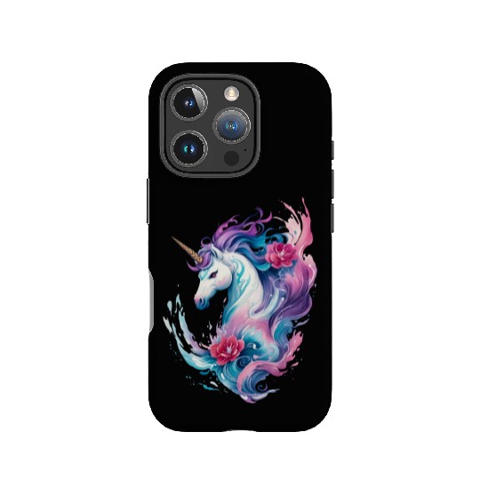 Floral Enchantment: Unicorn in Water Waves Splash IPhone Cases