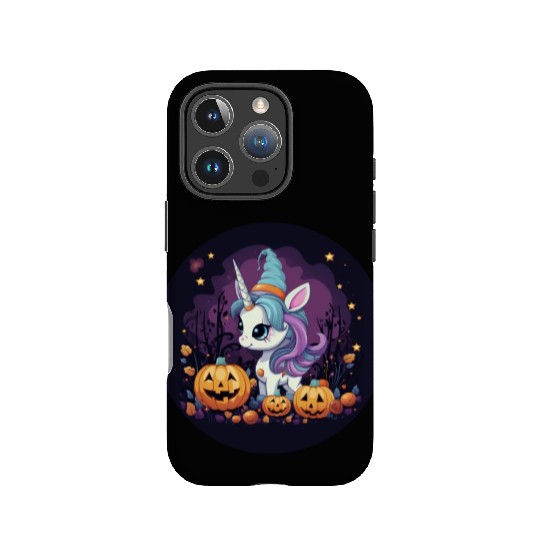 Halloween Unicorn: Midnight Sunset & Witch's Hat IPhone Cases