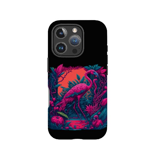 Neon flamingo IPhone Cases