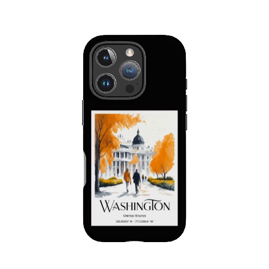 Watercolor painting loving couple in Washington DC IPhone Cases