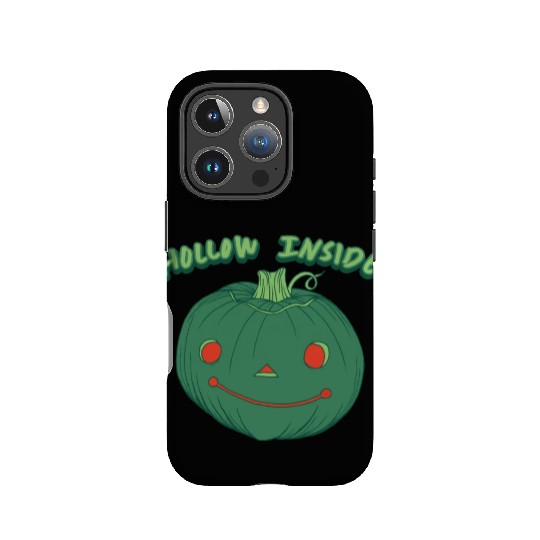 Hollow Inside - Punny Green Jack-o-Lantern Pumpkin IPhone Cases