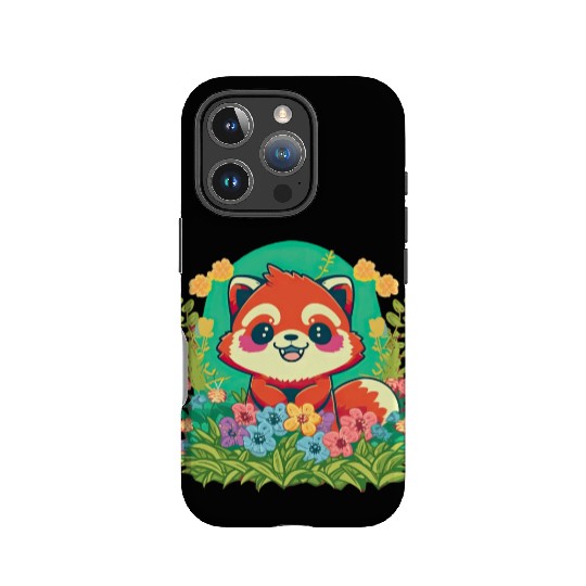 A Rosy Cheeked Red Panda s Colorful Garden IPhone Cases