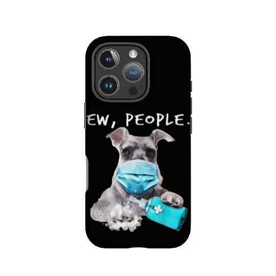 Miniature Schnauzer Ew People Dog Wearing A Face IPhone Cases