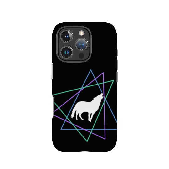 Geometric Howling Wolf IPhone Cases