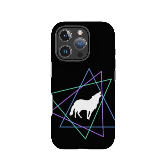 Geometric Howling Wolf IPhone Cases