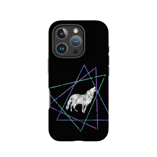 Geometric Howling Wolf IPhone Cases