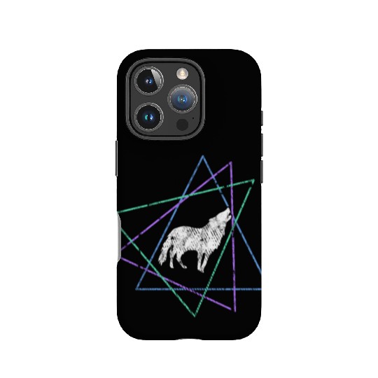 Geometric Howling Wolf IPhone Cases