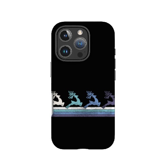 Gradient Reindeer Silhouette IPhone Cases