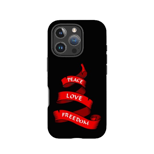 Peace love freedom red IPhone Cases