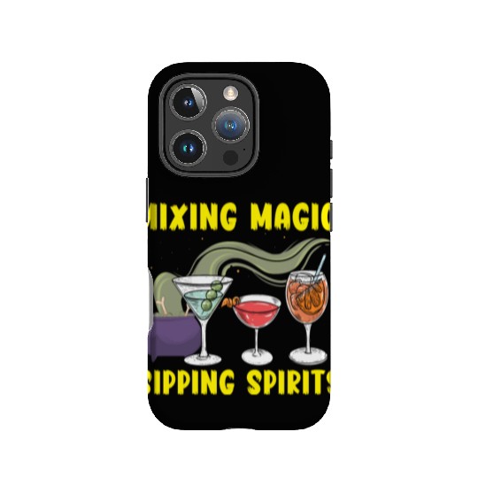 Mixing Magic Sipping Spirits Bartender Halloween IPhone Cases