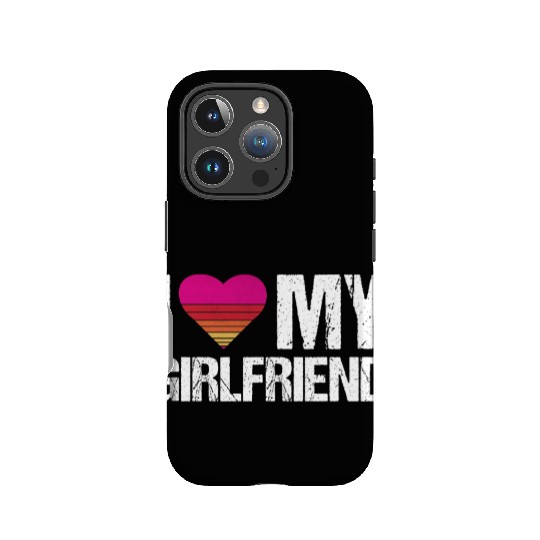 I love my girlfriend heart my girlfriend vintage IPhone Cases
