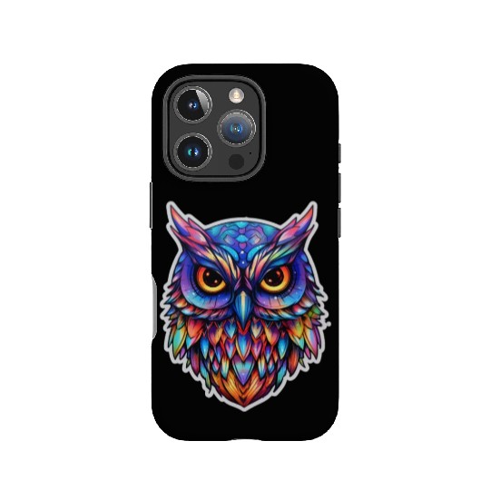 Luminous Nocturne: Holographic Owl Splendor IPhone Cases