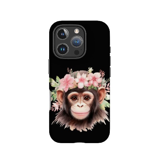 Monkey Chimpanzee Jungle Animal Boho Floral Ape IPhone Cases