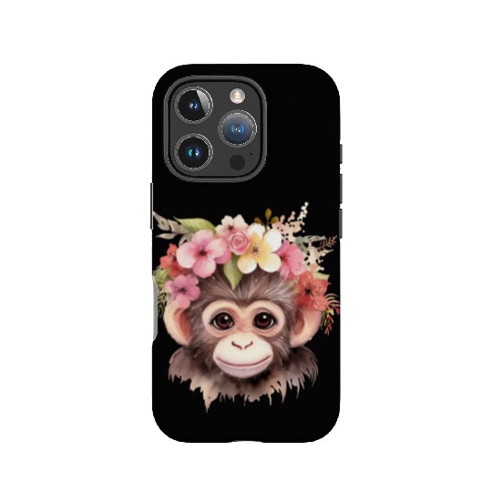 Monkey Chimpanzee Jungle Animal Boho Floral Ape IPhone Cases