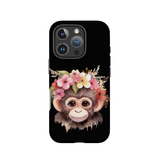 Monkey Chimpanzee Jungle Animal Boho Floral Ape IPhone Cases