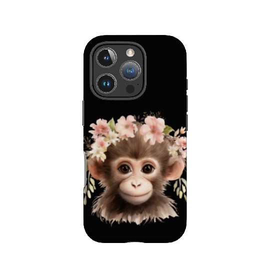 Monkey Chimpanzee Jungle Animal Boho Floral Ape IPhone Cases
