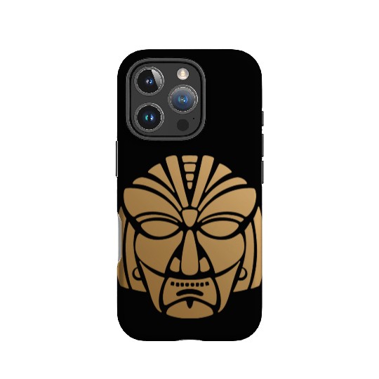 Aztec & Mayan Mask Logo: Minimalist Design IPhone Cases