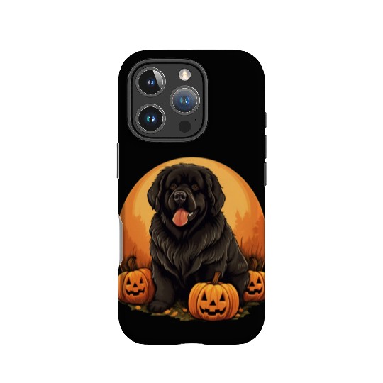 Newfoundland Dog Pumpkin Lazy Halloween Party IPhone Cases
