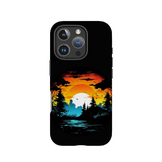 Riverside Twilight in the Forest IPhone Cases