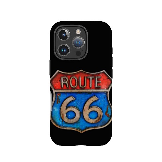 Route 66 vintage sign - Rusty metal IPhone Cases