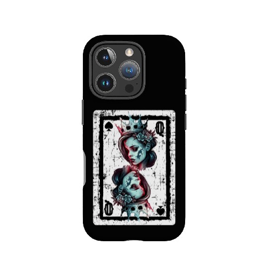 Queen of Spades Gothic Card Game Halloween Creepy IPhone Cases