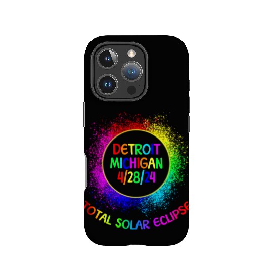 Total Solar Eclipse Detroit Michigan 4/28/24 Kids IPhone Cases