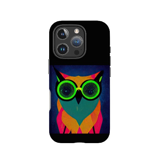 Mod Owl: Bold Owl with Green Glasses IPhone Cases