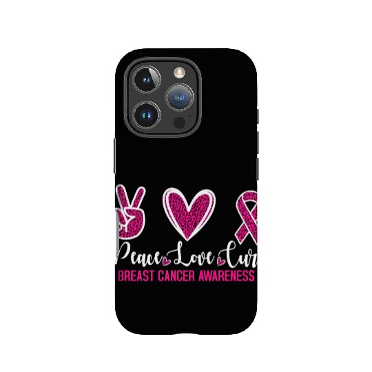 Peace Love Cure Breast Cancer Awareness IPhone Cases