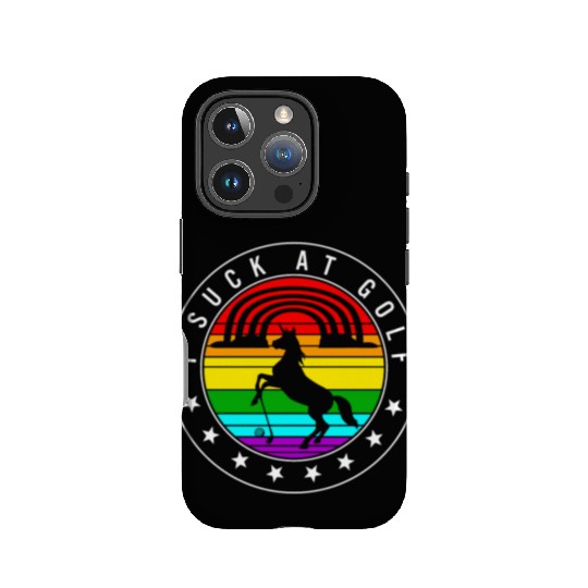 Golf IPhone Cases, I Suck At Golf Unicorn Rainbow Retro