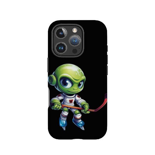 Alien hockey player IPhone Cases