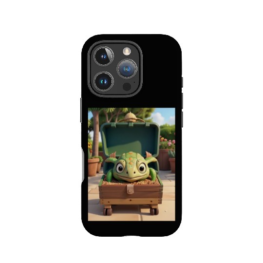 Tortuga grande con caja en jardin IPhone Cases