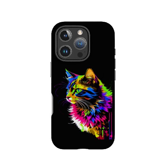 Rainbow Cat Realistic Watercolor Cute Cat Paint IPhone Cases