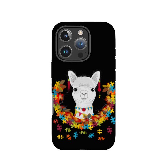 decorated alpaca in an autumnal setting IPhone Cases