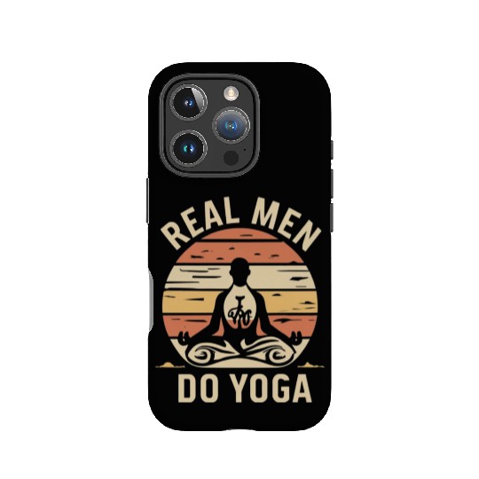 Authentic Man Doing Yoga Sunset Design IPhone Cases