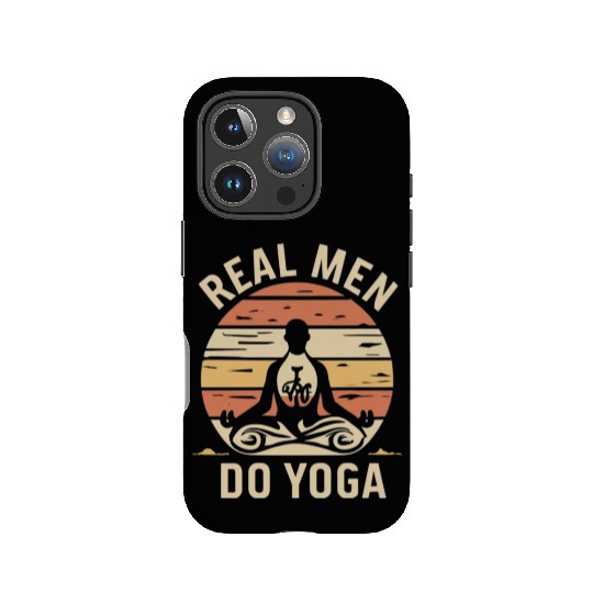 Authentic Man Doing Yoga Sunset Design IPhone Cases