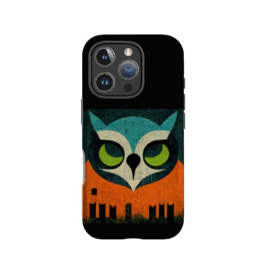 Mod Owl: Teal-Headed Owl IPhone Cases