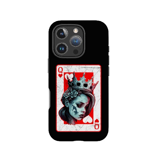 Queen of Hearts Creepy Poker Card Game Halloween IPhone Cases
