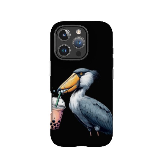 Beaked stork with bubble tea IPhone Cases