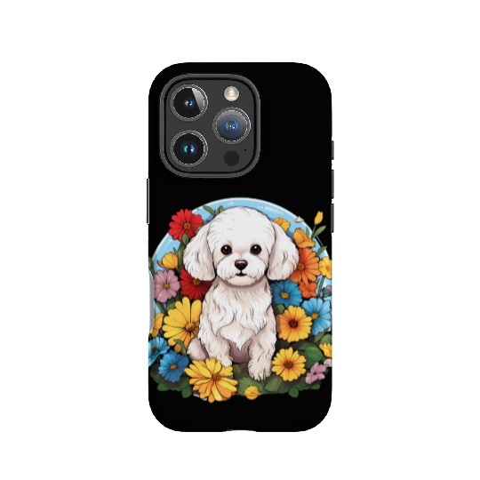 Bichon Frise Floral Flower Cute Colorful Puppy Dog IPhone Cases