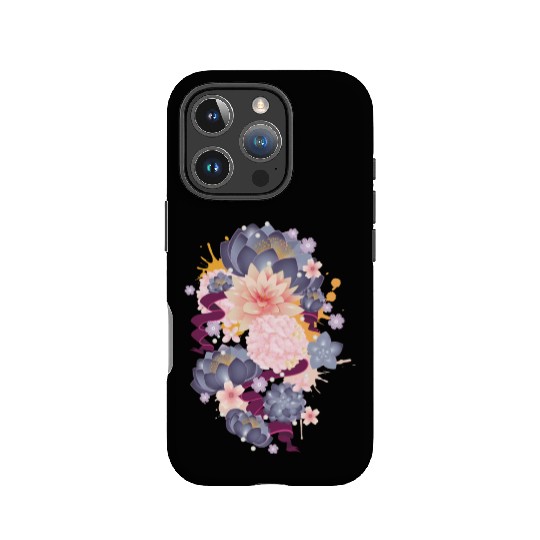 Composition of water lilies, hydrangeas & succulen IPhone Cases