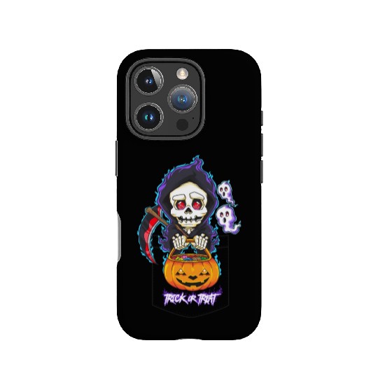 Halloween Pocket Chibi Grim Reaper Trick or Treat IPhone Cases