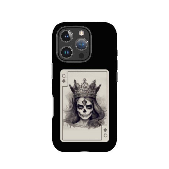 Gothic Poker Card Game Creepy Queens Skull IPhone Cases