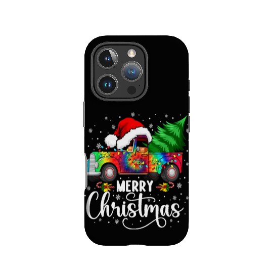 Merry Christmas Truck Tree Santa Hat Lights IPhone Cases