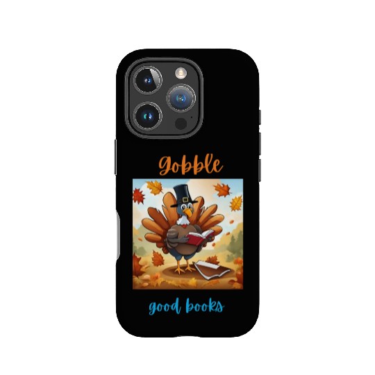 Gobble Good Book Thanksgiving Library Turkey Fall IPhone Cases