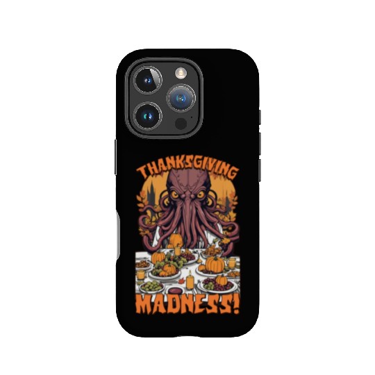 Autumn Feast with Cthulhu - Thanksgiving Madness IPhone Cases