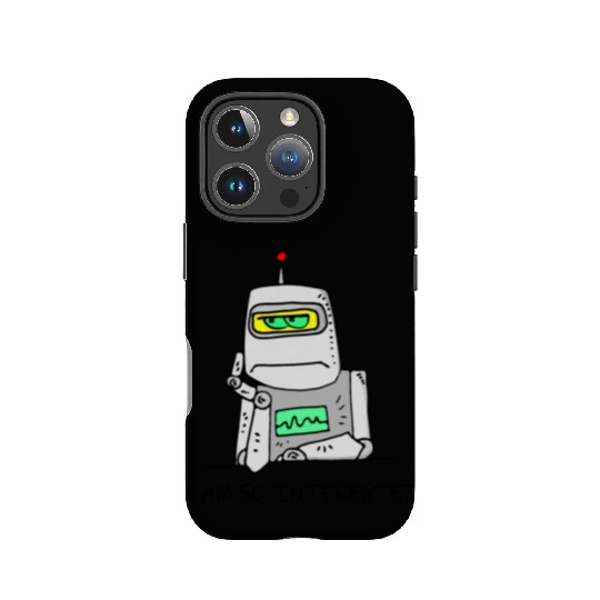 Interested Robot Funny Moody Bored Cartoon Joke IPhone Cases