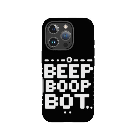 Beep Boop Bot - Retro 8-bit Robot Typography IPhone Cases