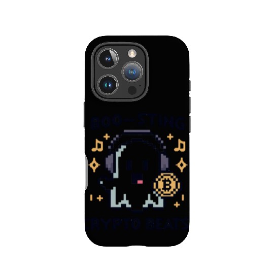 Quirky 8-Bit Ghost with Crypto Beats - Halloween IPhone Cases