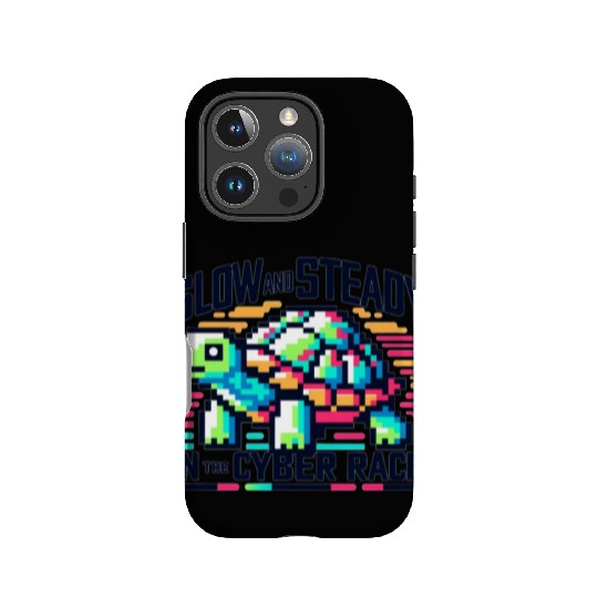 Cyber Turtle - Slow and Steady in 8-bit Color IPhone Cases
