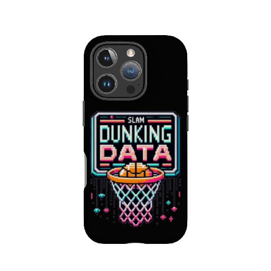 Slam Dunking Data - Retro 8-bit Basketball Hoop IPhone Cases
